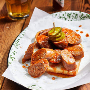 Nashville Hot Chicken Sausage - Plate - Domestic Seafood