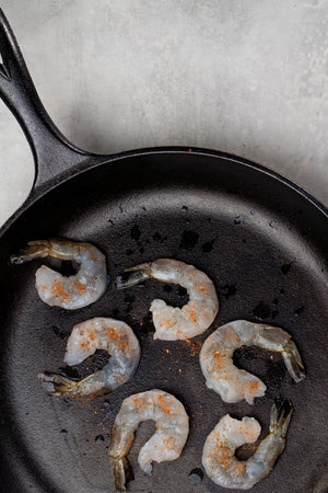Premium White Shrimp - Fresh Shrimp in Pan - Domestic Seafood